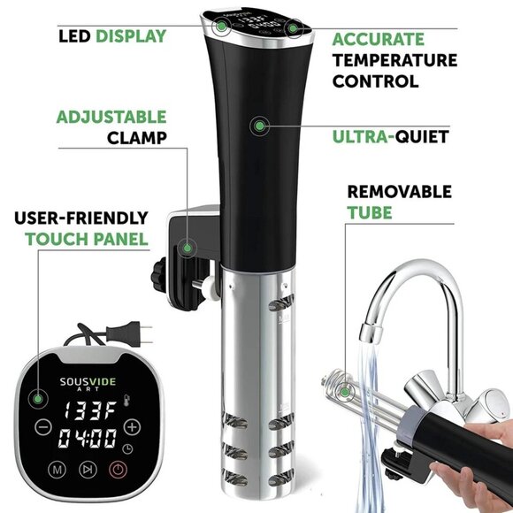 SOUSVIDE ART Cooker Kit - 1000W Sous Vide Immersion Circulator, 15 Vacuum Bag... - Picture 2 of 9